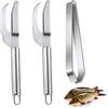 LONGHAO 3 pcs,Raschietto Per Pesce,Squame Pesce Inossidabile,Raschietto Per Pesci Professionale,Coltello A Squame Seghettate A Due Vie,Pelapatate A Squame Di Pesce,Per Cucina,Ristorante