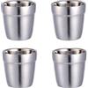 TAMUME Mini Tazza in Acciaio Inossidabile Set di 4 Bicchieri Durevoli per Bambini Bicchiere Impilabile per Birra e Cocktail