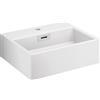 Lineabeta Lavabo da appoggio/sospeso con foro rubinetto 42x36 bianco lucido