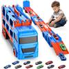 Pmueuff Camion Trasporto Giocattoli, Transporter Truck Macchinine Giocattoli per Ragazzi 3 4 5 Anni Camion Giocattolo con Pista da Corsa e 10 Macchine Macchinine Giocattolo Regalo per Bambini 3 4 5 6
