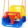 Glymnis Altalena da Giardino 3 in1 per Bambini Seggiolino Altalena Bambini Sedile in Plastica con Corrimano Schienale e Cintura di Sicurezza per Esterno Interno e Neonato (Grande Taglia)