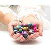 Glaciart One - 120 Pcs Pompon in feltro, con palline di lana da 1 cm, fatti a mano, 40 colori (rosso, blu, arancione, giallo, nero, bianco, pastello e molto altro ancora)