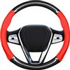 CGEAMDY Coprivolante Auto, Coprivolante in Pelle Microfibra, Copri Volante Antiscivolo Traspirante Durevole, Universale Protezione Custodia Volante Auto per Maggior Parte Macchina Autocarri(Rosso)