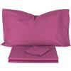 Morbidissimi Set lenzuola Completo letto, Sotto + Sopra + federa, No Stiro, Colore Porpora, Una piazza e mezza, Tinta Unita in Microfibra, Made in Italy J605