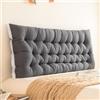 Generic Cuscino Testata Letto Matrimoniale, Cuscini Testata Letto Sfoderabile,Cuscino Schienale Divano, Imbottita Supporto Lombare Cuscino per Letto e Divano,Dark Gray,180x50x5cm