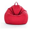 FANSU Copertura per Poltrona Sacco Puff Poltrona Senza Riempimento, Lino Tinta Unita Pouf Poltrona con Zip Poltrona a Sacco per Adulti e Bambini Interni, Casa, Soggiorno (XXL,Rosso)