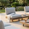MIlani Home GAMORA - poltrona centrale con struttura in alluminio effetto legno