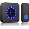 NEUTYPECHIC Campanello Senza Fili da Esterno, Campanello Casa Portata 400M, Campanello Wireless IP55 Impermeab con LED, Citofono Senza Fili da Esterno con 55 Melodie, 5 Livelli Volume per Casa, Hotel