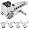 Alleshelfer Grattugia per formaggio con manovella, grattugia in acciaio inox, grattugia per verdure con foglie di tamburo, manovella per formaggi duri, trituratore per formaggi, verdure, cioccolato