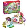 SCHLEICH BAYALA | Casa fiorita scintillante con unicorni, lago e stalla 42445 | set con elfa, scoiattolo delle nuvole e accessori | regalo per bambine e bambini | da 5 anni | 71 pezzi