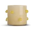 BY ON BYON Arlo 5280607310 - Portacandele in vetro soffiato a bocca, multifunzione, per vaso, ciotola o porta candele, lavabile in lavastoviglie, 15 cm, colore: Beige/Giallo