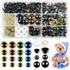 Hengxinchen 120 Pezzi Occhi Amigurumi, Amigurumi Kit Occhi 10-19mm Occhi per Pupazzi Plastica Occhi di Sicurezza per Amigurumi con Rondelle per Animali all'Uncinetto Bambola Pupazzo Peluche