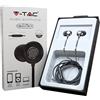 V-TAC COPPIA AURICOLARI CON MICROFONO E JACK 3,5MM COLORE GRIGIO VT-1032-LED7706