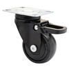 WAGNER Design - 3C - Ruota girevole/ruota di trasporto/ruota per mobili - nero, battistrada morbido, diametro Ø 50 mm, freno totale, cuscinetto a sfere, portata 50 kg - 01235201