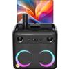 Ikarao Karaoke Professionale Completo con Microfono Wireless, Display Touch, Connessione Wi-Fi, Effetti Vocali, Luci LED, Batteria Ricaricabile, Voice Changer, Argento（Break X2）