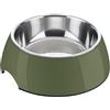 HUNTER ciotola in melamina, colore: kaki, con inserto in acciaio inox, antiscivolo, resistente ai graffi e agli urti, facile da pulire, adatta alla lavastoviglie, capacità: 160 ml