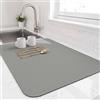 LIMNUO Tappetino scolapiatti per bancone della cucina, tappetino scolapiatti con retro in gomma antiscivolo, antimacchia, anti-assorbente, per bancone della cucina (Grigio, 50x30cm)