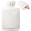 BOLEi Borsa Acqua Calda - 2L Borsa Dell'acqua Calda A Tenuta Stagna, Con Tasca A Marsupio, Gomma Naturale + Borsa Acqua Calda Peluche, Bottiglia di Acqua Calda Grande Mano Caldo (Viola)