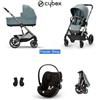 Cybex Trio Balios S Lux Sky Blu + Cot S Lux + Clod G i-Size + Adattatori per Ovetto