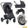 Joie Trio Joie Chrome completo di Passeggino + Carrozzina + Ovetto Gemm Silver 0-13KG R44