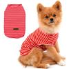 PAIDEFUL Abbigliamento per Cani di Piccola Taglia Ragazzo Ragazza Estate Maglietta a Righe con Cucciolo Gilet Traspirante Cotone Tee Senza Maniche Chihuahua Yorkshire Rosso L