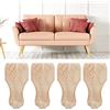 Hztyyier 4 piedi per mobili in legno massello intagliato, gambe decorative per divano, avorio 12x6cm