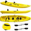 Big Mama Kayak kayak da mare e lago 3 posti modelli GIL FAMILY, inclusi 2 sedili e 2 pagaie e ruote di trasporto col. GIALLO