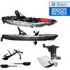 BIG MAMA KAYAK A PEDALI TRIKEN 330 - CANOA MONOPOSTO FISHING + motore elettrico BIXPY K1 Outboard Kit con batteria PP-378 Wh v4 + Adattatore Hoodoo Pedal Drive