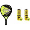 DUNLOP PROMO Pack Racchetta Padel Dunlop Rapid Power 2.0 Cod.10312150 + 2 Tubi Palline (6 Pz) Cod.601385