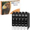 LOSMANN D&C 5x cartucce compatibili con Epson 502 XL per Epson Expression Home XP-5100 Series XP-5105 XP-5115 WorkForce WF-2800 Series WF-2860 D WF-2860 DWF WF-2865 DWF (5 nero)