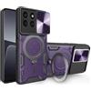 UPLAI Cover per Honor 70 Lite 5G/Honor X6/Honor X8 5G, Ultra Sottile Antiurto Armatura Custodia con Diapositiva Telecamera Cover e Magnetica Kickstand, Premio PC+TPU Durevole Caso.Viola scuro