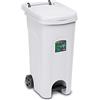 STEFANPLAST Bidone Spazzatura Pattumiera Rifiuti Carellato con Ruote colore Bianco - 25597