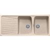 Plados Lavello Fragranite Cucina Incasso 2 Vasche con Gocciolatoio Larghezza 116 cm materiale Ultragranit colore Avena UG94 - SP1162 Serie Spazio