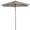 VivaGarden Ombrellone da Giardino 2.5x2.3 mt a 6 Stecche in Legno e Tessuto Poliestere colore Grigio - A1456GYAO66