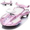VITONIS 12V Moto Elettrica per Bambini con Luci LED, Macchina Elettrica 2 in 1 con Pedale, Modalità Musica, Monopattino Elettrico per Bambini dai 3 Anni (Rosa)