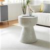 [en.casa] Tavolino da Salotto Tavolo Basso Rotondo in Calcestruzzo Leggero Tavolino da Caffè Design Torre per Interni ed Esterni Coperti 51xØ40 cm Bianco