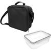 NERTHUS FIH 1506 - Contenitore termico nero con contenitore ermetico 1L, borsa porta alimenti con interno isolante, facile da pulire, con manico, ideale per lavoro e ufficio