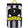 Seven Juventus Zaino Doppio Scomparto Estensibile, Bianco e Nero, Maxi Capienza, Schienale Preformato, Bambino, Scuola Elementare, Calcio