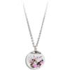 Gioielli Botanici Collana Erica a maglie Inox, Ampolla in Vetro con Fiori Naturali e semi di soffione