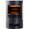 HOMCOM Camino Elettrico da Terra Potenza 900W/2000W con Effetto Fiamma 41 x 41 x 64.5cm Nero