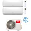 TCL Climatizzatore Condizionatore TCL Elite serie F Wifi R32 Dual Split Inverter 7000 + 7000 BTU con U.E. MT1420 Classe A++/A+