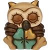 THUN - Mini gufo Lucky portafortuna - ceramica - Collezione Animali - 4,7 x 4,3 x 5,3 cm