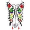 KY&BOSAM Regali per le donne Felice Festa della Mamma Farfalla Suncatcher Vetro Colorato Suncatcher per la finestra Appeso Decorazione per la casa Carillon a vento con fiore reale pressato Decorazione