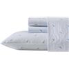 Nautica - Lenzuola per letto matrimoniale XL, set di biancheria da letto in percalle di cotone, fresco e fresco, leggero e traspirante (righe blu chiaro, Twin XL)