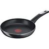 Tefal C38804 Padella Essential in titanio duro da 24 cm | Rivestimento antiaderente con particelle di titanio | Indicatore di temperatura | Lavabile in lavastoviglie | Prodotta in Francia | Nera