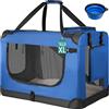 BAKAJI Trasportino per Animali Domestici Taglia XL Gabbia Pieghevole Cani e Gatti Blu