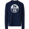 NORTH SAILS T-Shirt Manica Lunga con Grafica 692904 Blu Scuro Blu