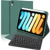 Lielax Custodia per tastiera per iPad Mini 7 (A7 Pro) 2024 da 8,3 pollici, custodia con tastiera per iPad mini A17 Pro (2024/2021), tastiera Bluetooth staccabile e portamatite per iPad mini 7a/6a