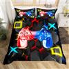 Homemissing Giochi Copripiumino Ragazzi Gamer Gaming Console Bedding & Lino Moderno Video Game Set Biancheria Da Letto Per Bambini Esagonale Geometrico Copriletto Morbido Trapunta 3 Pz King Size