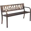 VEVOR Panca da Esterno, 127 cm, Struttura in Acciaio al Carbonio con Schienale in Plastica con Motivo Floreale e Braccioli con Bordo Arrotondato, Panca da Esterno alle Intemperie per Patio